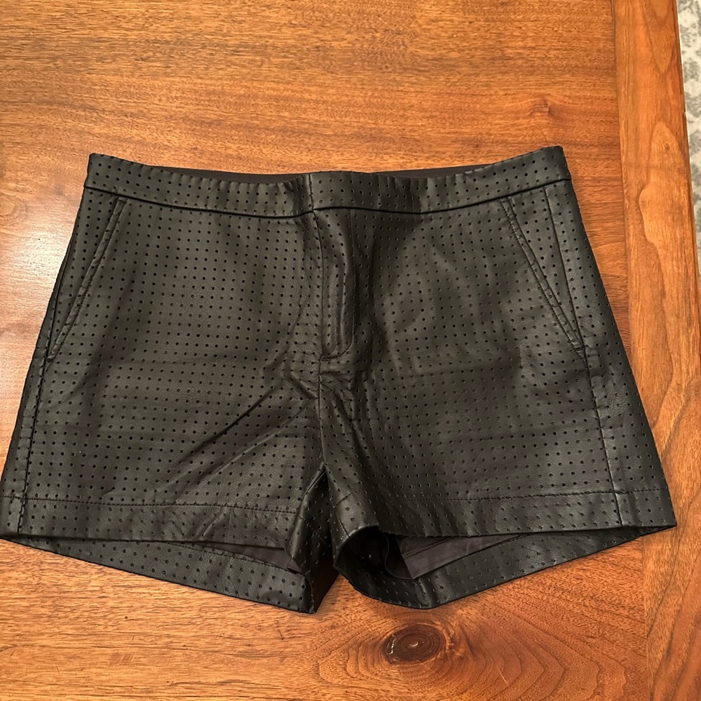Banana Republic Black Faux Leather Shorts | Size 8 | Concert Festival Edgy Luxe